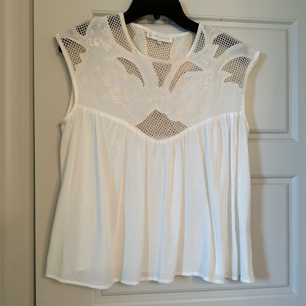 Corey Lynn Calter swing top in ivory.